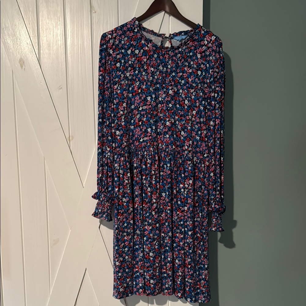 Draper James Multicolor Floral Long Sleeve Dress